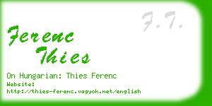 ferenc thies business card